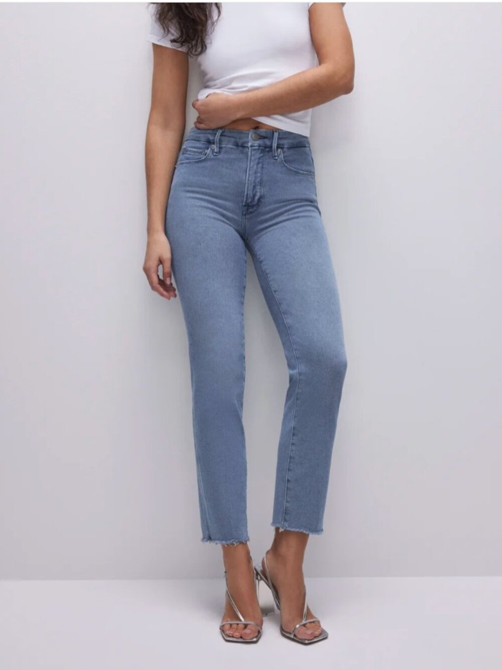 GOOD AMERICAN Good Legs Straight Split Pockets Jeans, 12 / 31 NWT